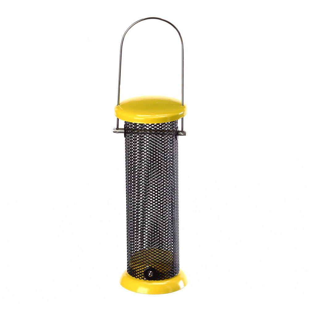 Birds Choice LCNYJER Starter Nyjer Feeder， Magnet Mesh Tube Feeder w/ Removable Bottom， 2 Cup， Yellow