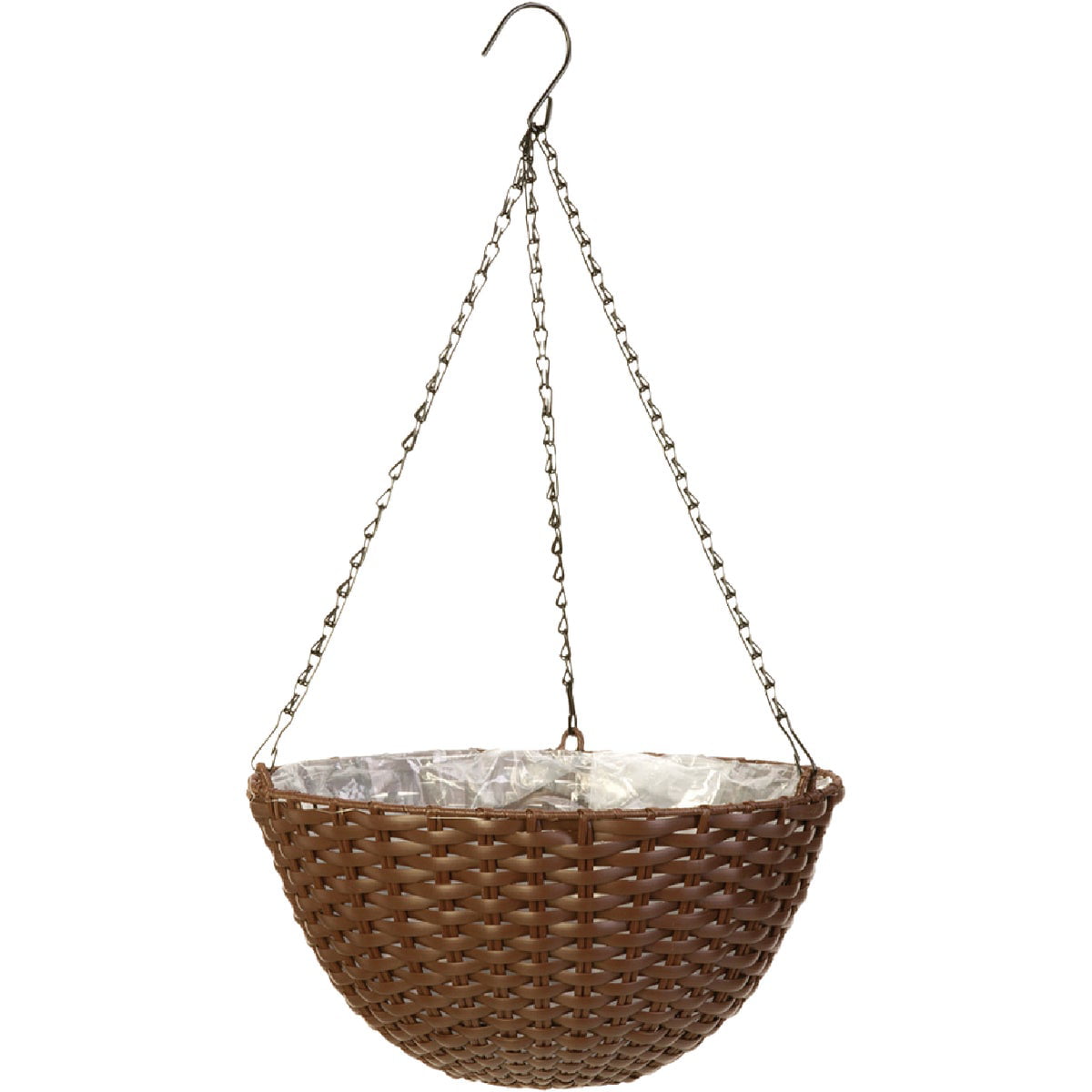 Panacea 14 In. Resin Espresso Brown Hanging Plant Basket 82303