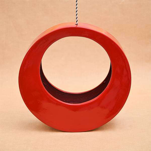 15 inch (38 cm) SML-014 Moon Fiberglass Planter (Red)