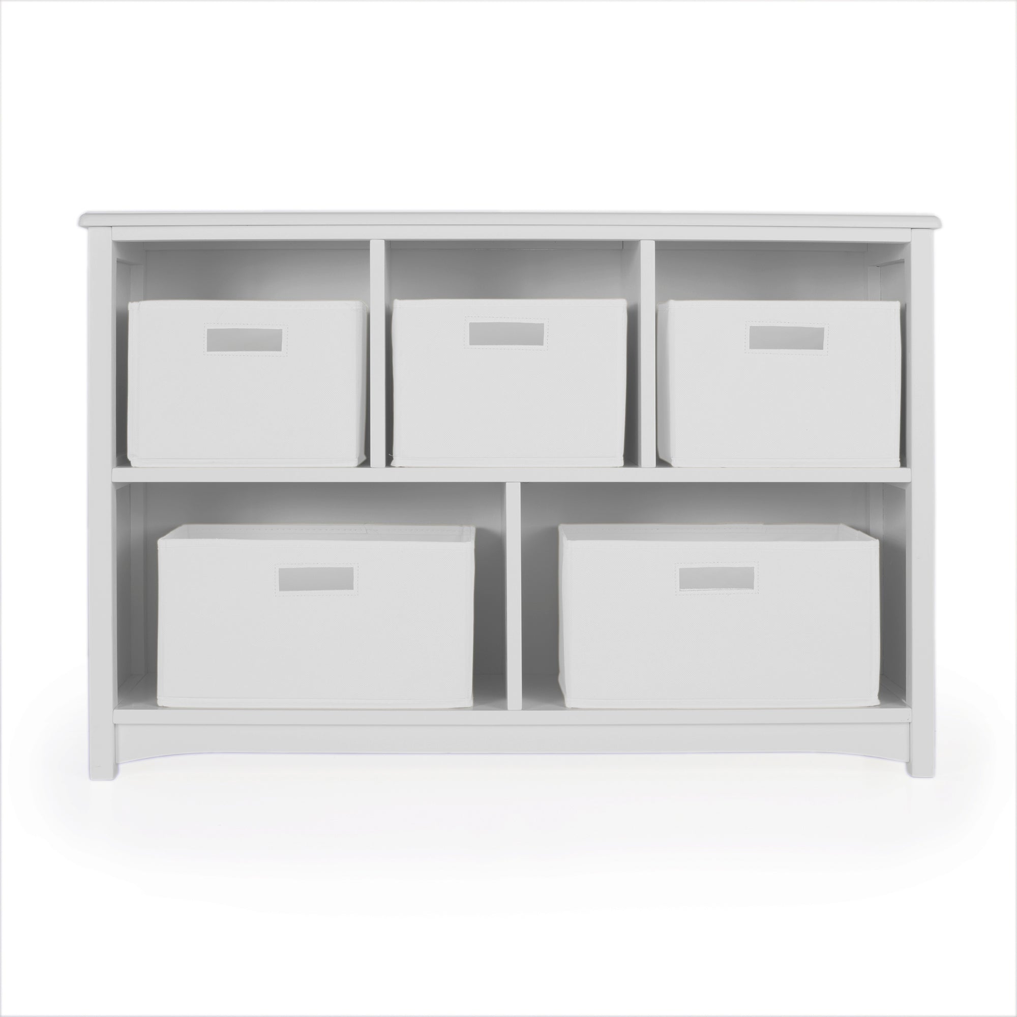 Guidecraft Classic Bookshelf - Gray: Wooden 5-Compartment Storage Shelving Unit for Kids Toys, Books, Paper, TV, and Bins - Children's Playroom Furniture