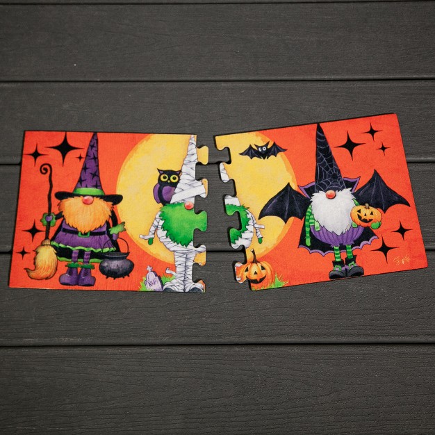 Evergreen Gnomes In Costume Sassafras Switch Puzzle Mat 11 5 X 10 Inches Indoor And Outdoor Decor