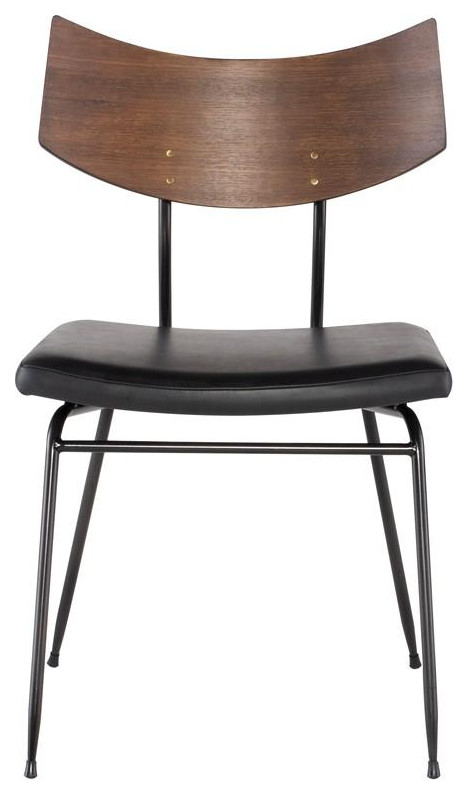 Soli Dining Chair Seared/Black Leather   Industrial   Dining Chairs   by Old Bones Co.  Studios  Houzz