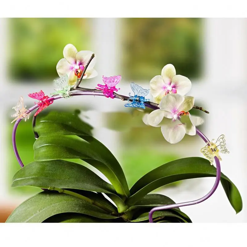 Garden decoration outdoor indoor ornament plant flower support girl hair butterfly claw clip