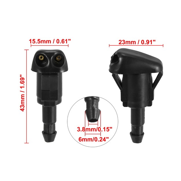 Unique Bargains Car Front Windshield Washer Nozzles For Toyota Camry 1997 2001 For Tacoma 2005 2010 For Toyota Corolla 1999 2008 Black 4 Pcs