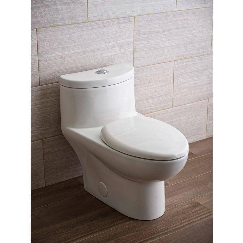 American Standard Tofino Complete 1Piece 11 GPF Dual Flush Elongated Toilet in White with Slow Close Seat