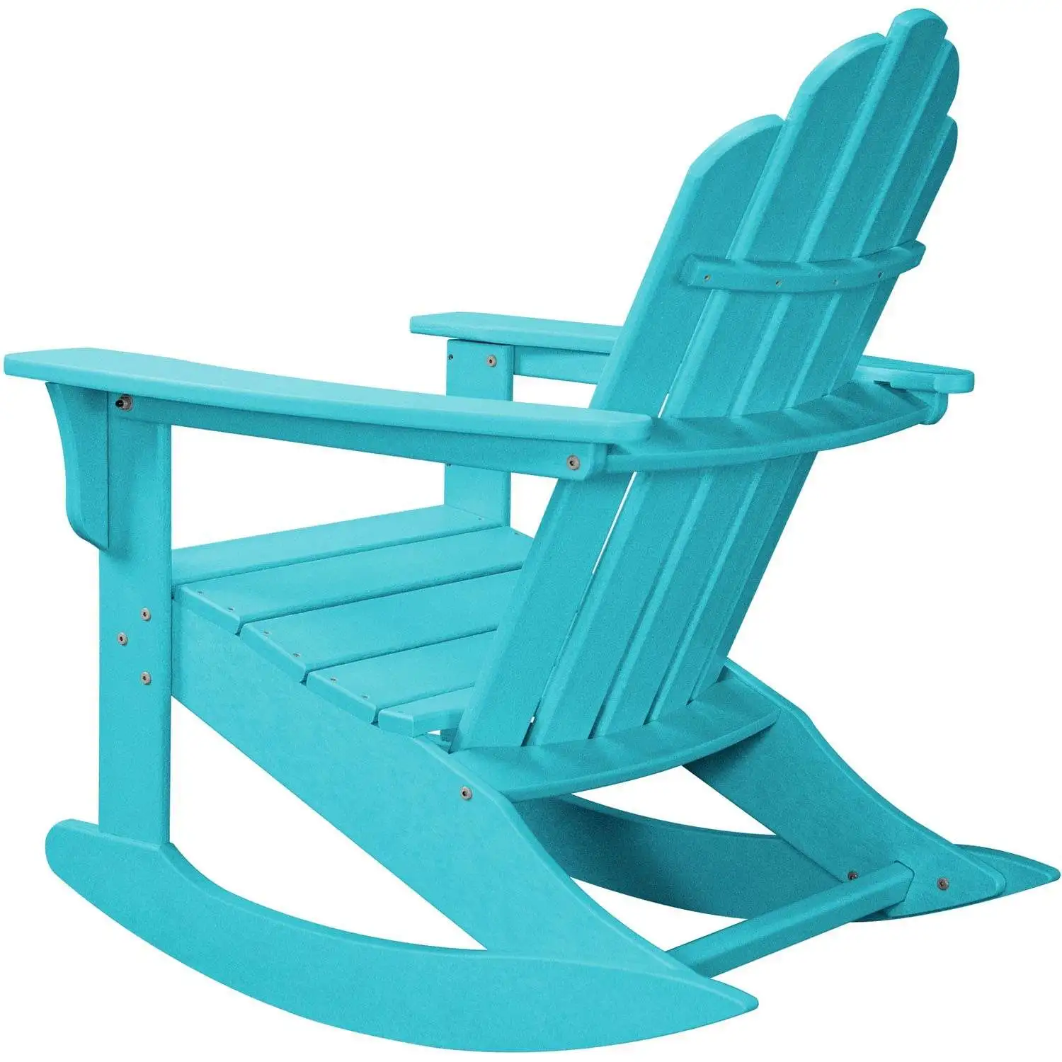 Hanover All Weather Blue HDPE Frame Adirondack Rocking Chair