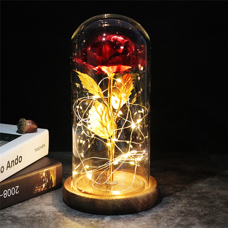 Galaxy Rose Led Fairy Lamp |  Rose Gold Flower |Galaxy Rose Glass