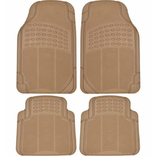 BDK Heavy-Duty 4-piece Front and Rear Rubber Car Floor Mats， All Weather Protection for Car， Truck and SUV