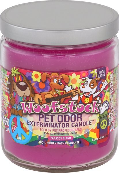 Pet Odor Exterminator Woofstock Deodorizing Dog and Cat Candle， 13-oz jar