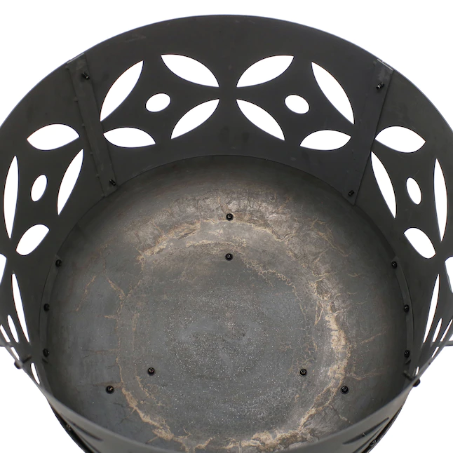 Sunnydaze Decor RCM-LG561N 26.5-in W Gray Cast Iron Wood-Burning Fire Pit