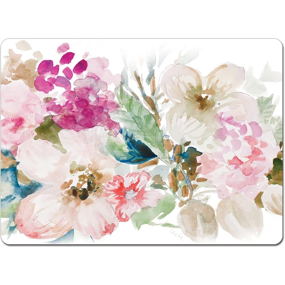 Fragrant Spring Premium Decorative Hardboard Cork Back Placemats 4 Pack Manufactured in The USA Elegant Heat Tolerant