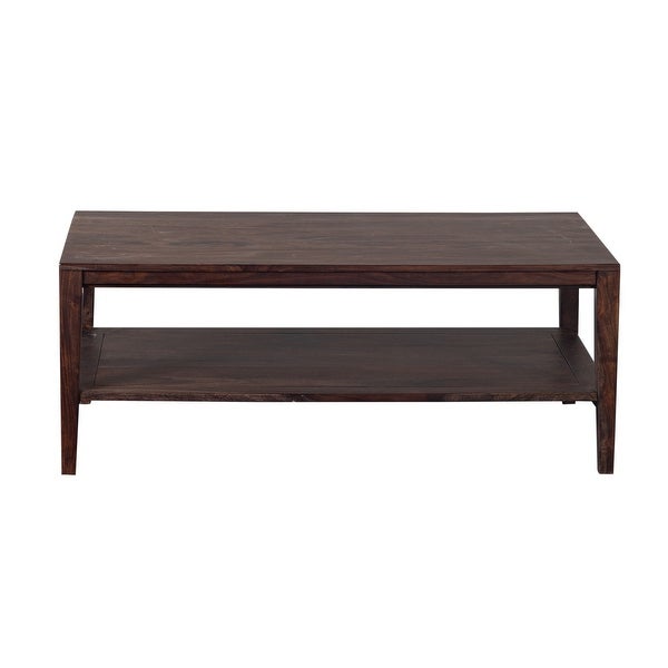 Porter Designs Fall River Solid Sheesham Wood Coffee Table， Gray