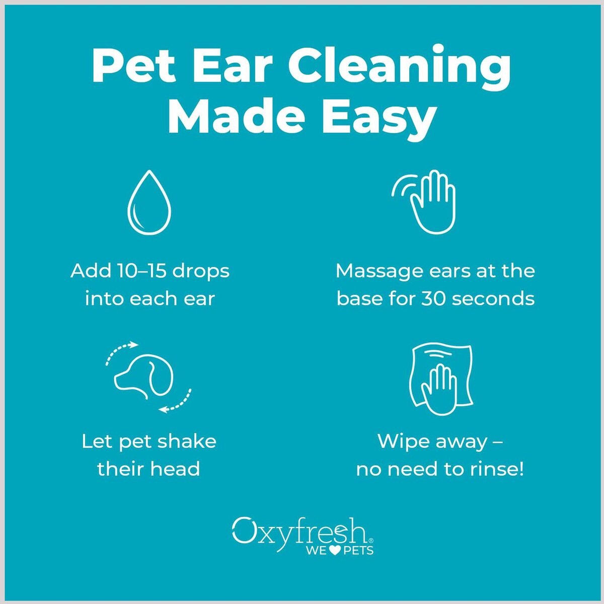 Oxyfresh Advanced Sensitive and Sting Free Cat and Dog Ear Cleaning Solution