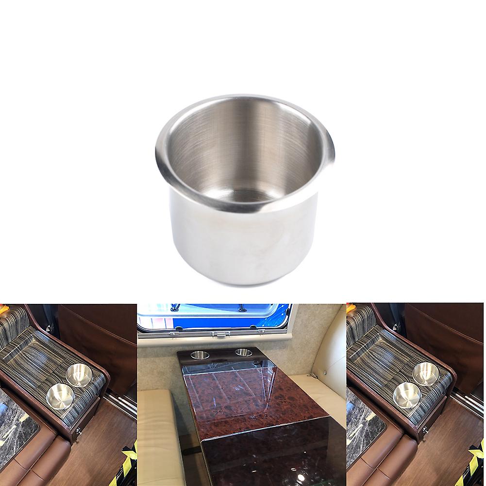 Single Stainless Steel Cup Holder Small Drop-in Anti-spill Storage Solution Or Replacement Item For Poker Table Work Desk Car Custom Build Diy Project