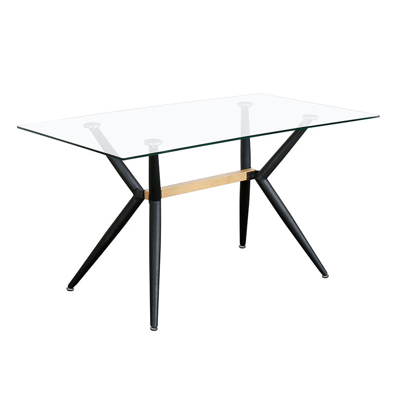 DELSA Dining Table 140cm - Tempered Glass