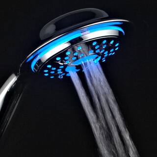 Power Spa 4-Spray Setting LED Handheld Shower in Chrome 1490