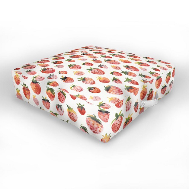 Ninola Design Strawberries Countryside Summer Outdoor Floor Cushion Deny Designs