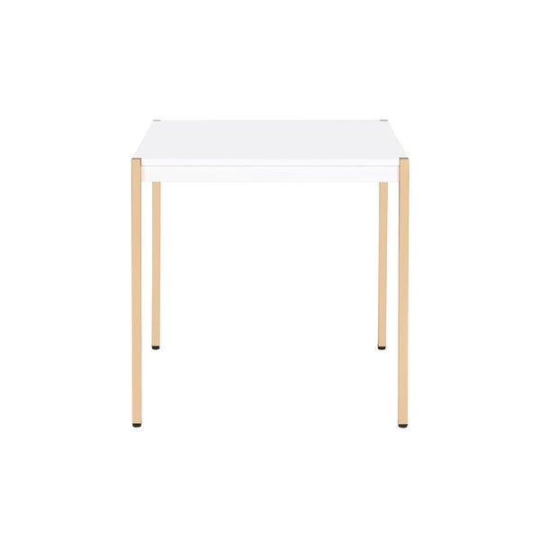 End Table in White and Gold Finish