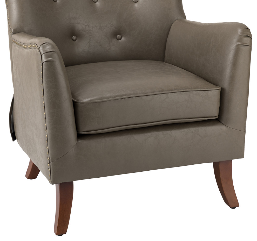 Vegan Leather Armchair Set of 2   Transitional   Armchairs And Accent Chairs   by Karat Home  Houzz