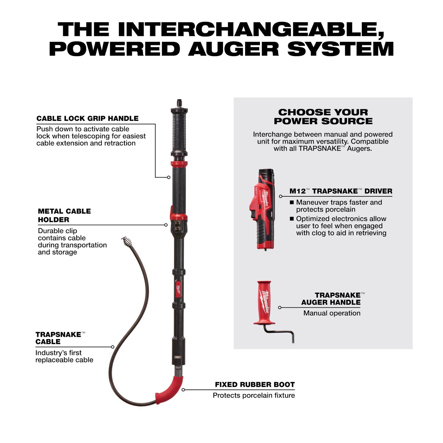 MW M12 Trapsnake 6 ft. L Toilet Auger