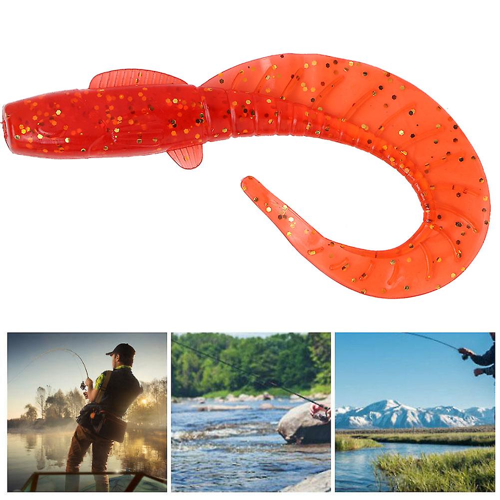 10pcs/lot Artificial Plastic Soft Worm Bait Fishing Lures Tackle Accessory(red)