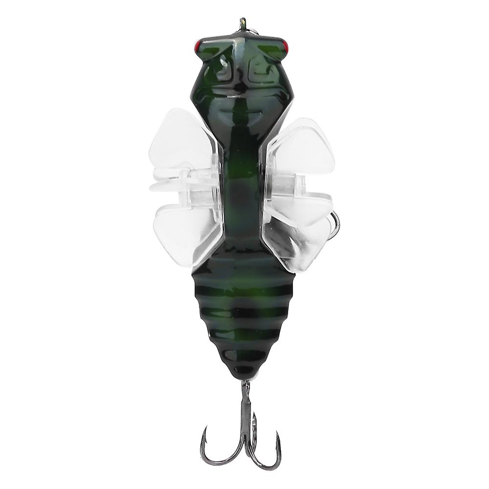 Hard Fish Lure Bionic Cicada Shape Fishing Bait With Rotating Spins Propeller Treble Hook 7.5cmy238-7