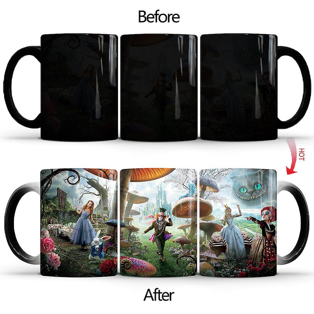 Alice In Wonderland Color Changing Mug Ceramic Coffee Mug Thermal Tea Cup Novelty Gift