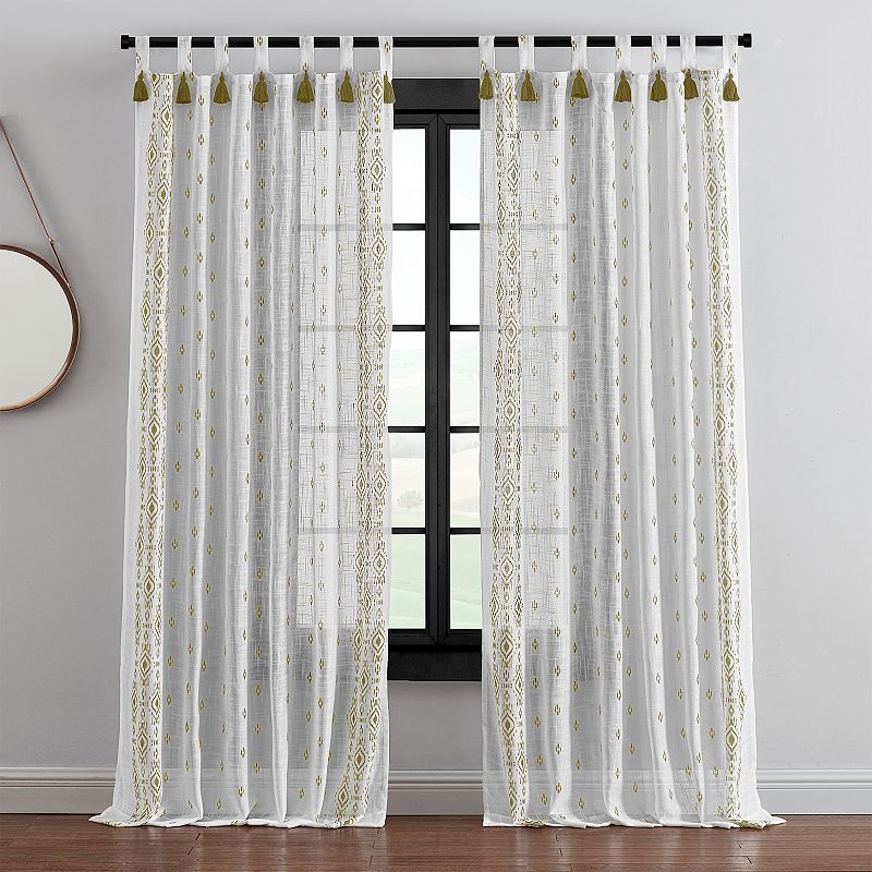 B. Smith Safi Printed Semi Sheer Window Curtain Panel