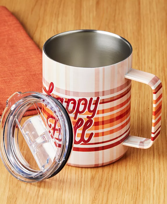 Cambridge Happy Fall Plaid Insulated Coffee Mug 16 oz