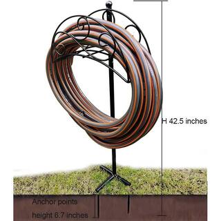 Cubilan Garden Water Hose Holder Detachable Metal Hose Rack Stand Heavy-Duty Hose Storage Hanger Organizer for Outside Black B07VV9RLWQ