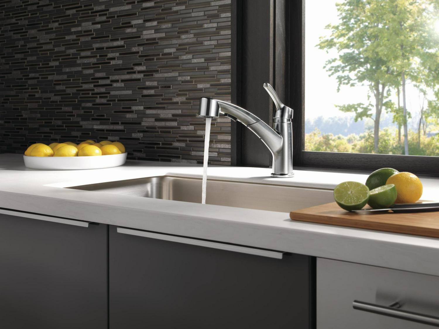 Delta 4140-Dst Collins Pull-Out Spray Kitchen Faucet  Chrome