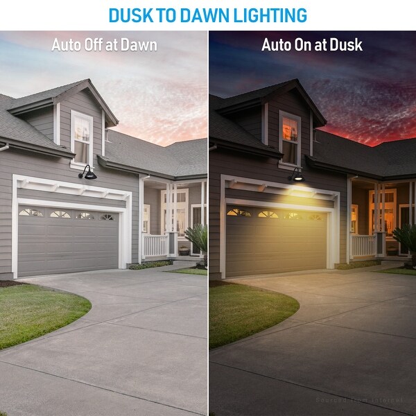 2-Pack 3CCT LED Dusk to Dawn Barn Light， 42W Gooseneck Light Fixture