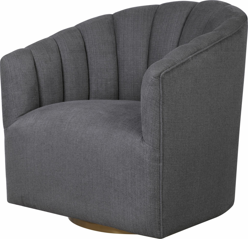 Cuthbert Modern Swivel Chair   Transitional   Armchairs And Accent Chairs   by HedgeApple  Houzz