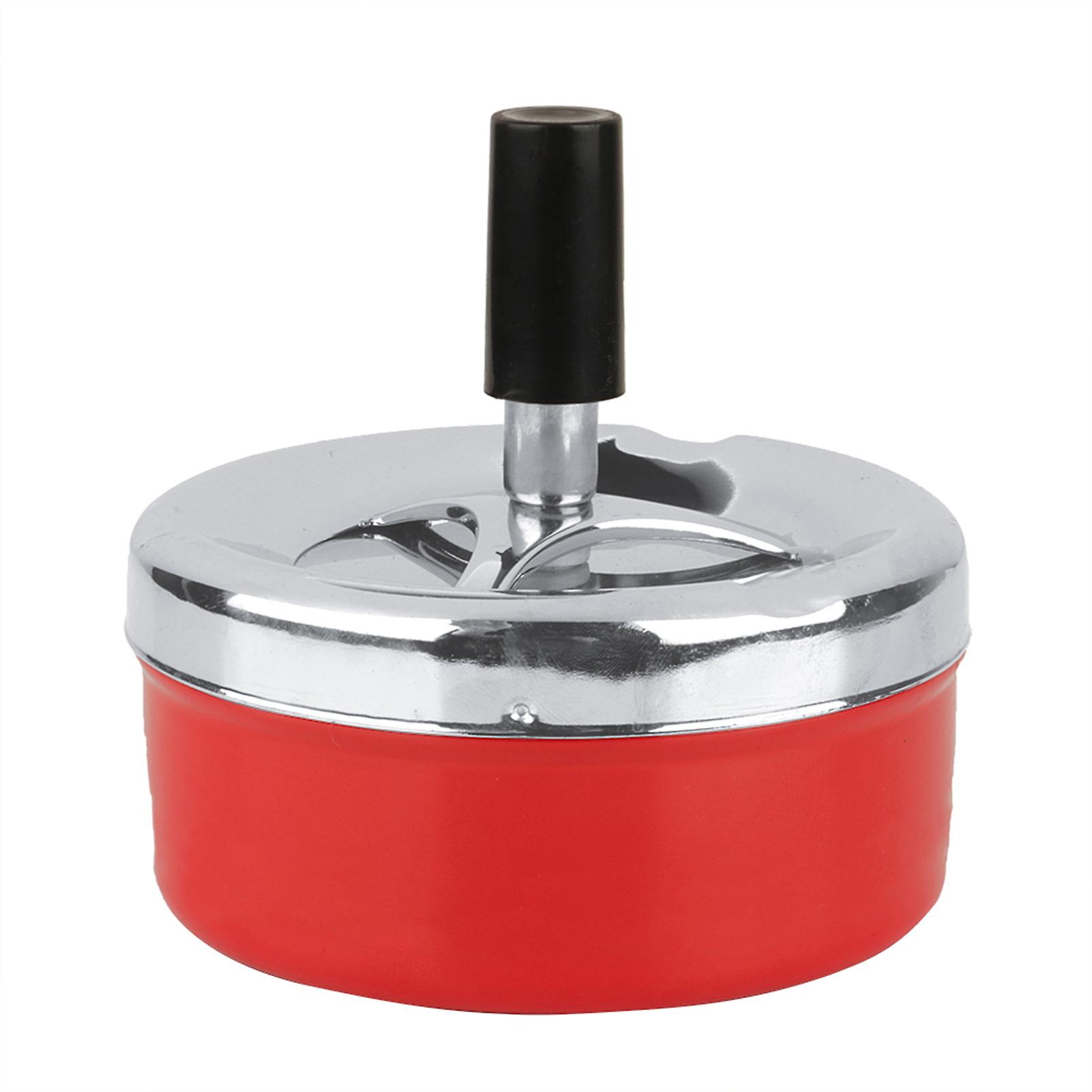 Indoor Outdoor Smoking Ashtray Metal Ashtray Wiring Round Push Down Red L