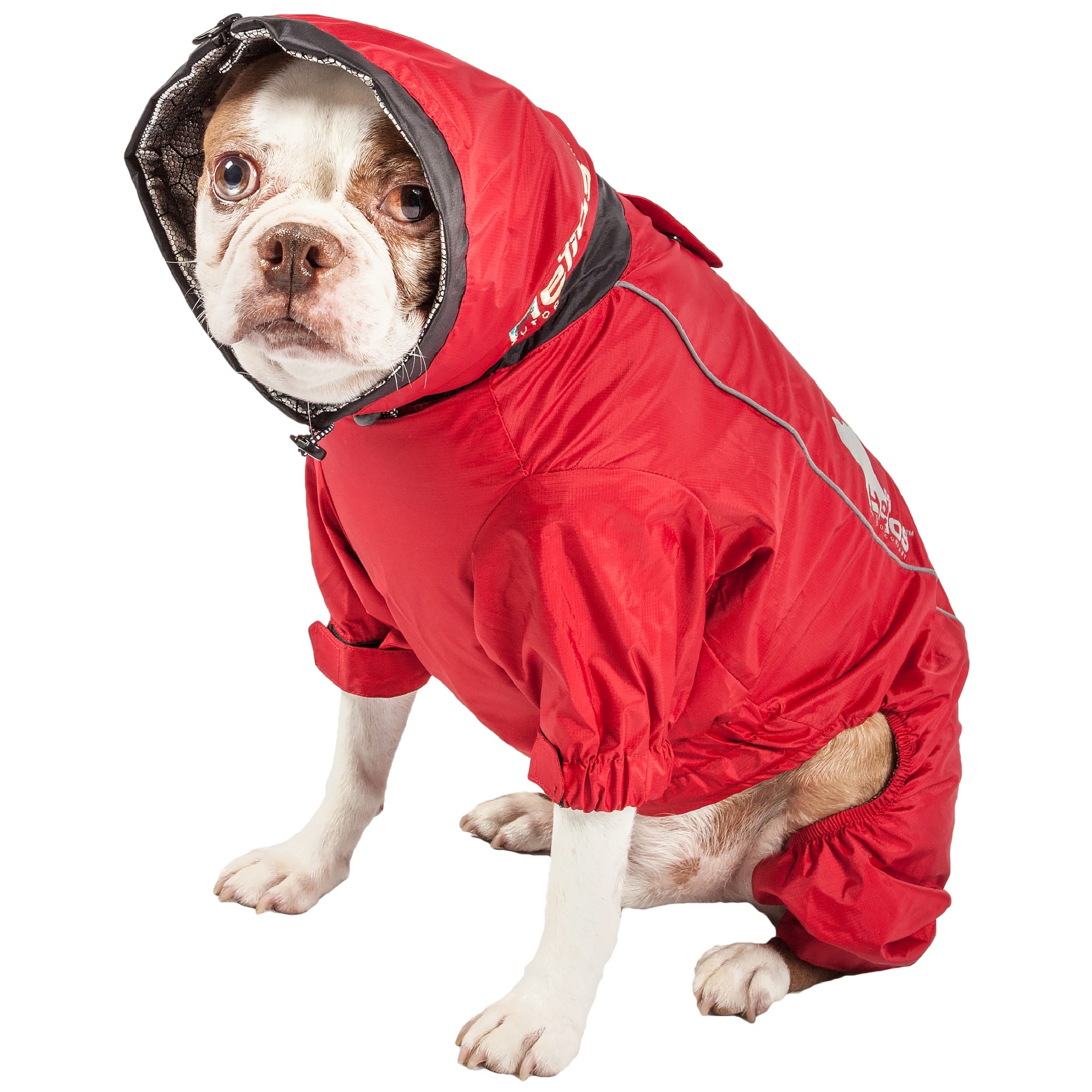 Dog Helios Red Weather-King Ultimate Windproof Full Bodied Pet Jacket， X-Small