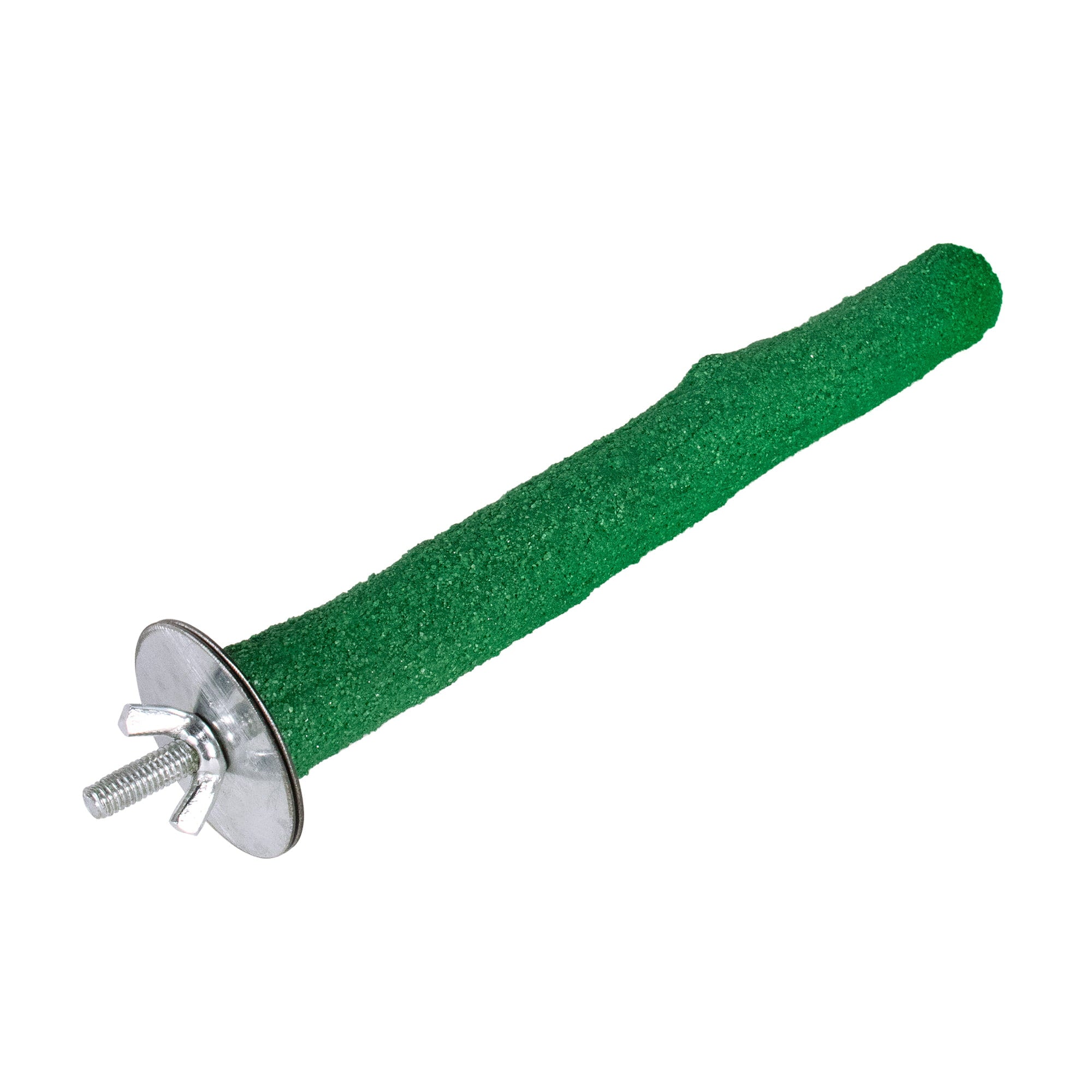 Pet Champion 8 Inch Sand Coated Wood Perch for Small Birds， Green