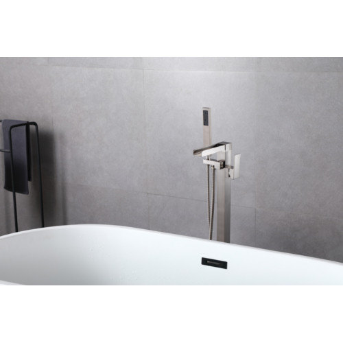 Bathtub Faucet Waterfall Tub Filler Floor Mount Br...