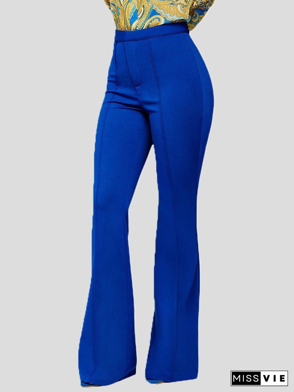 Women'S Pants Solid Slim High Waist Flared Pants