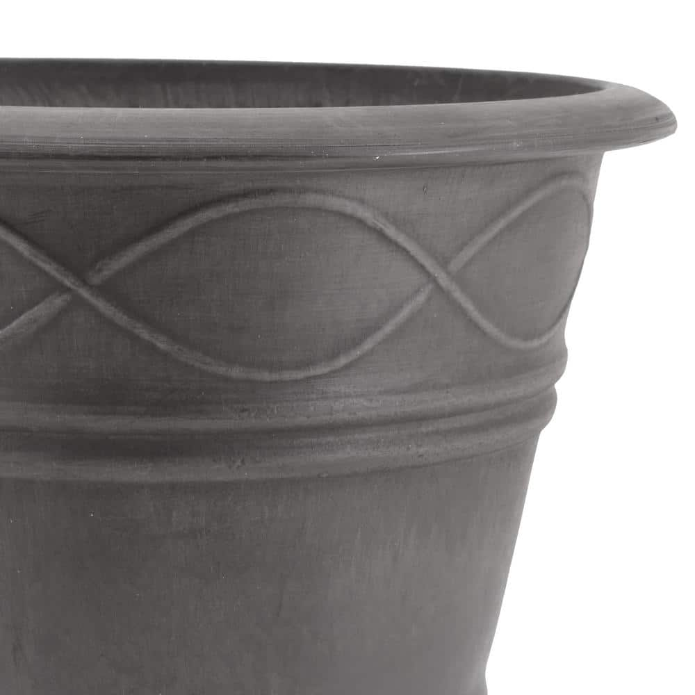 Arcadia Garden Products Western Weave 14-1/2 in. x 11 in. Dark Charcoal Composite PSW Pot ME36DC