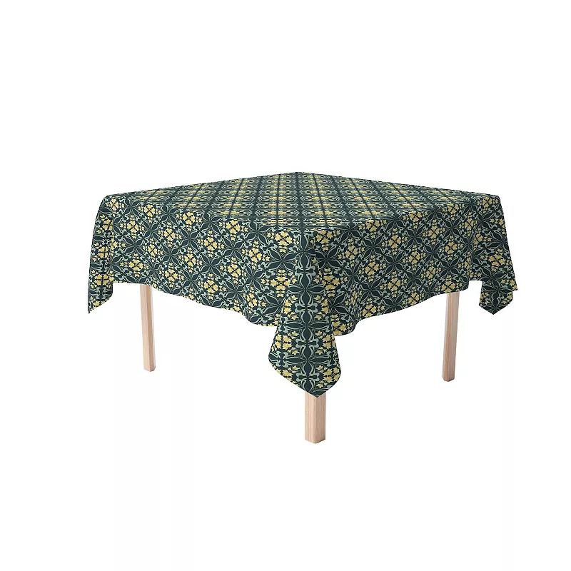 Square Tablecloth， 100% Cotton， 52x52， Floral 123