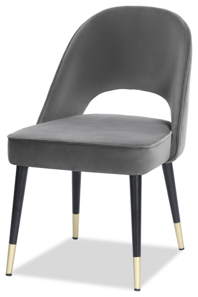 Gray Velvet Dining Chairs (2)  Liang  ampEimil Yves   Midcentury   Dining Chairs   by Oroa   Distinctive Furniture  Houzz