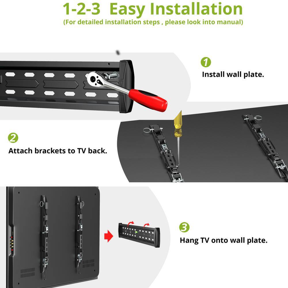 USX MOUNT Tilt TV Wall Mount Bracket for Most 32 in.-70 in. TVs TV Mount with VESA up to 600 mm x 400 mm. WTL012-09