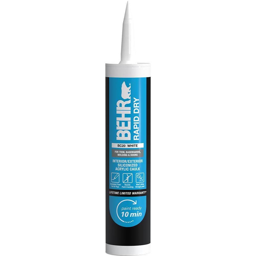 BEHR Rapid Dry 10.1 fl. oz. White Siliconized Acrylic Latex Caulk BC2011