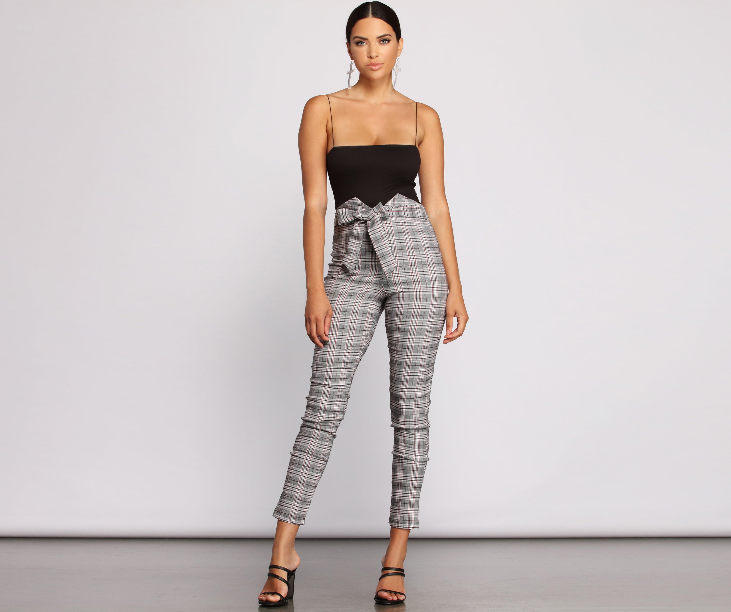 High Waist Plaid Perfection Skinny Pants