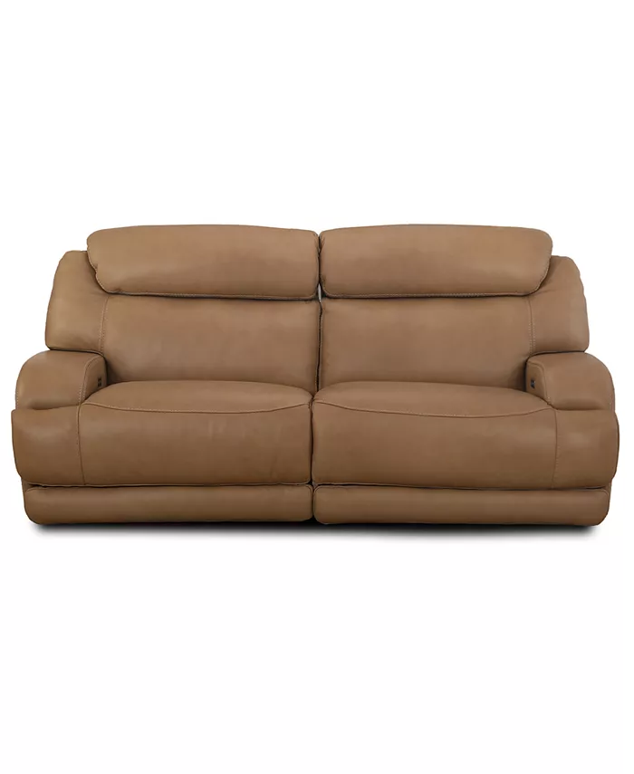 Furniture CLOSEOUT! Daventry 84 2-Pc. Leather Sectional Sofa With 2 Power Recliners Power Headrests And USB Power Outlet