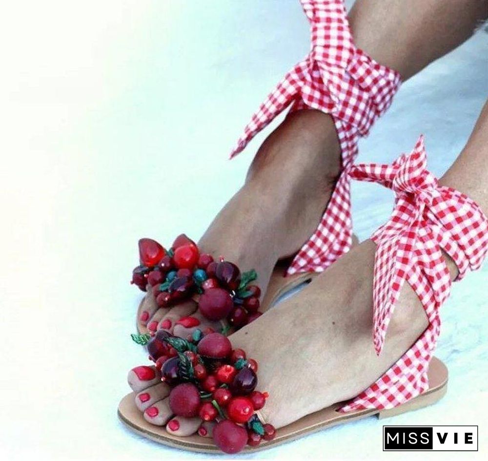 Summer Elegant Women Bead Sandal