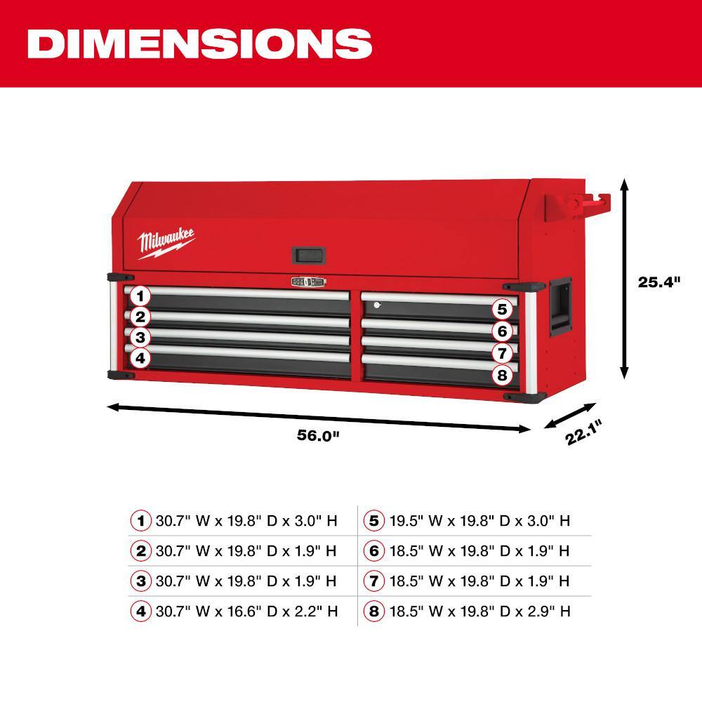 MW High Capacity 56 in. 18-Drawer Tool Chest and Cabinet Combo 48-22-8556