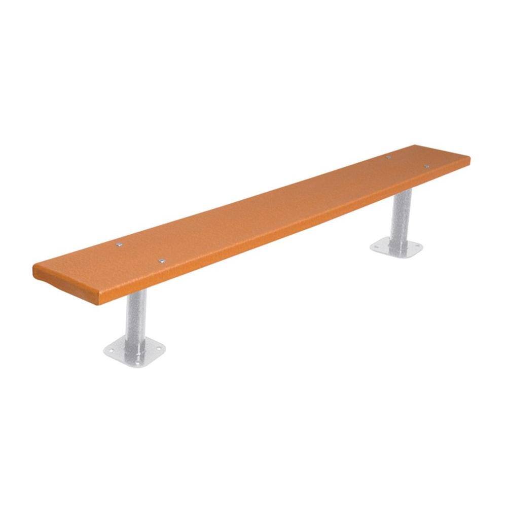 Ultra Play 6 ft. Cedar Commercial Park Recycled Plastic Bench without Back Surface Mount G942SM-CDR6