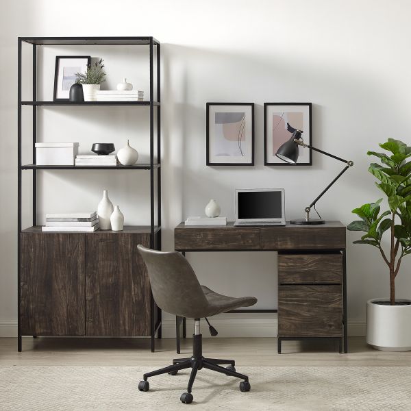 Jacobsen 3Pc File Cabinet， Desk And Etagere Set