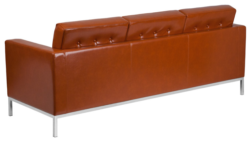 Contemporary Cognac LeatherSoft Sofa with Stainless Steel Frame   Contemporary   Sofas   by First of a Kind USA Inc  Houzz